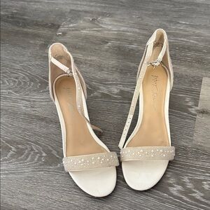 Beige and White Women Sandals
